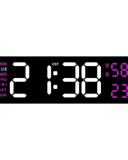 Sleek Digital LED Alarm Clock with Weather Display - Adjustable Brightness, Dual Alarms, and Wall-Mountable Design