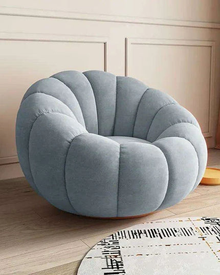 Transformative Rotating Pumpkin Plush Lounge Chair - Chic Seating Solution for Contemporary Interiors