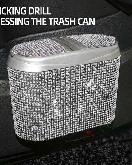 Elegant Diamond-Inspired Car Trash Bin for Stylish Travel