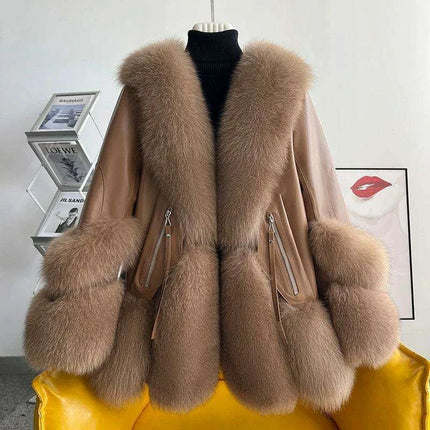 Luxurious Fox Fur Winter Coat: Chic Sophistication for Cold Days