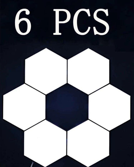 Hexagon RGB Ambient Light Display Kit with Bluetooth Music Sync and Customizable Designs - Ideal for Gaming and Home Decor