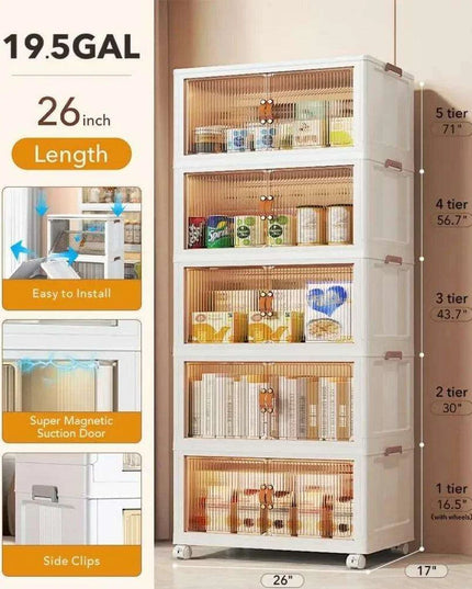 5-Piece Multi-Functional Stackable Storage Bin Set for Efficient Home Organization