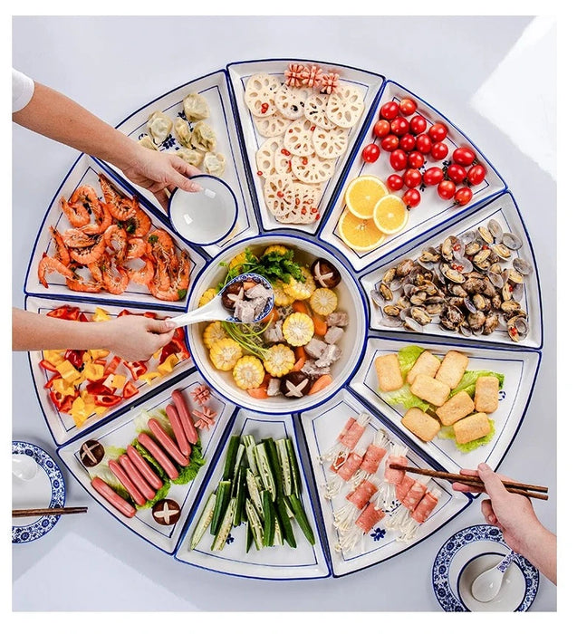Elegant Ceramic Dinnerware Ensemble for Celebratory Feasts