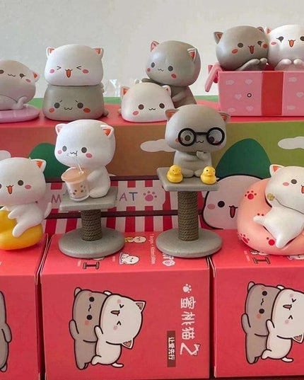 Mitao Enchanted Lucky Cat Surprise Boxes - Charming Collectible Figurines for Whimsical Home Decor