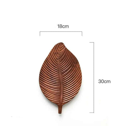 Nature-Inspired Wooden Leaf Tray - Elegant Serving and Decor Centerpiece