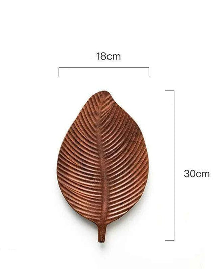Nature-Inspired Wooden Leaf Tray - Elegant Serving and Decor Centerpiece