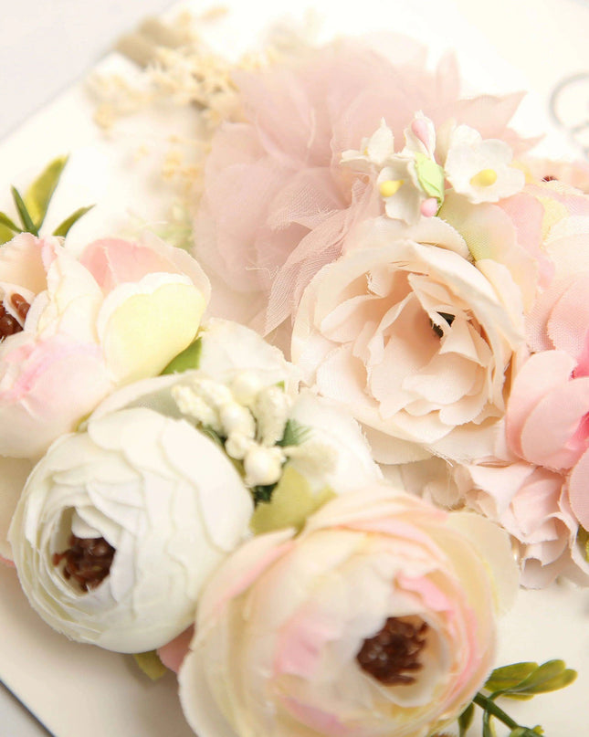 Floral Bow Infant Headband Set - 2-Piece Stretchy Hair Accessories for Newborns