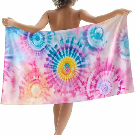 Blue Ocean Wave Quick Dry Microfiber Beach Towel, Sand-Free