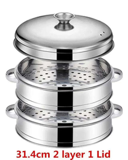 Bamboo Steamer Pot Combo with Stainless Steel Accessories for Ultimate Steaming