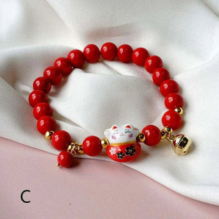 Charming Maneki Neko Luck Bracelet - A Joyful Gift for Women and Girls