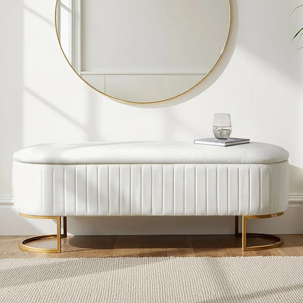 50.5" Velvet Storage Ottoman Bench, Gold Legs, 400 lbs Capacity, Multi-Functional Seat for Bedroom Entryway 50-5-velvet-storage-ottoman-bench-gold-legs-400-lbs-capacity-multi-functional-seat-for-bedroom-entryway