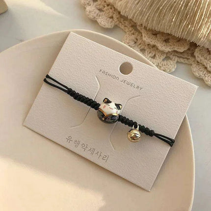 Lucky Cat Beaded Bracelet - Adjustable Harajuku Fashion Statement for Trendy Girls
