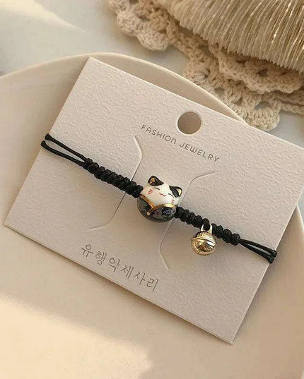 Lucky Cat Beaded Bracelet - Adjustable Harajuku Fashion Statement for Trendy Girls