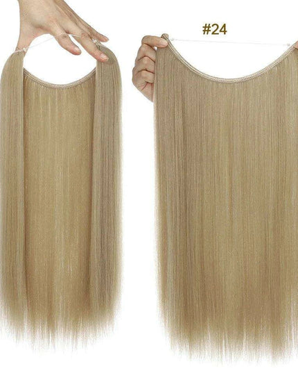 20-Inch Versatile Adjustable Invisible Wire Hair Extensions - Curly and Sleek Options