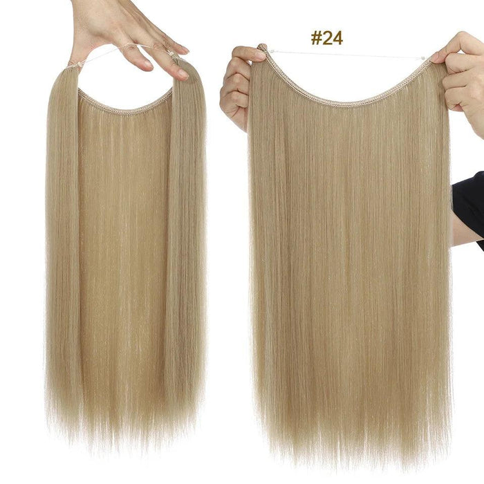 20-Inch Versatile Adjustable Invisible Wire Hair Extensions - Curly and Sleek Options