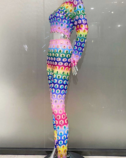 Sparkling Crystal Diamond Nightlife Glam Ensemble