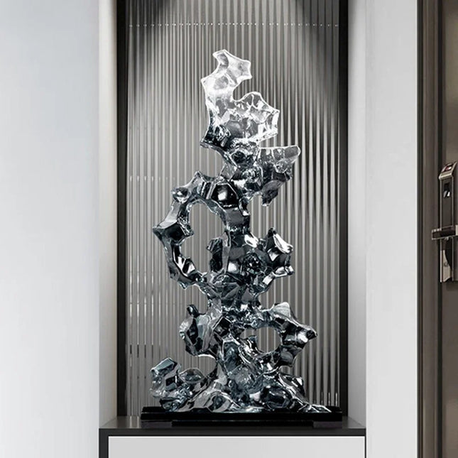 Feng Shui Stone Wine Rack — Imitation Stone Resin Sculpture