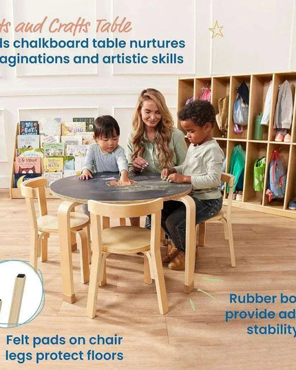 Creative Kids' Chalkboard Activity Table and Chair Set - Educational Wooden Furniture for Imaginative Learning