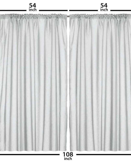 Sophisticated Eggshell Blue Asian Silky Satin Curtain Panels - Luxurious Set of 2, 108" x 108"