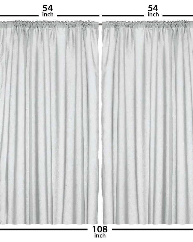 Sophisticated Eggshell Blue Asian Silky Satin Curtain Panels - Luxurious Set of 2, 108" x 108"