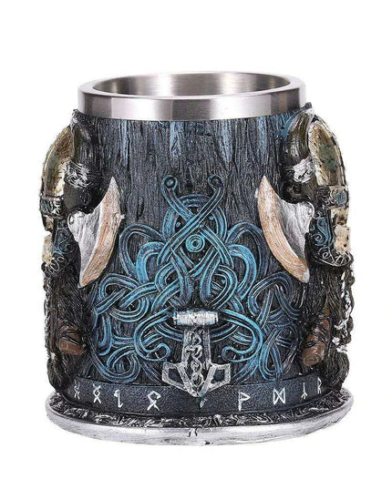 Skull Viking Pirate Tankard: Resin Steel Drinking Vessel & Decor Accent