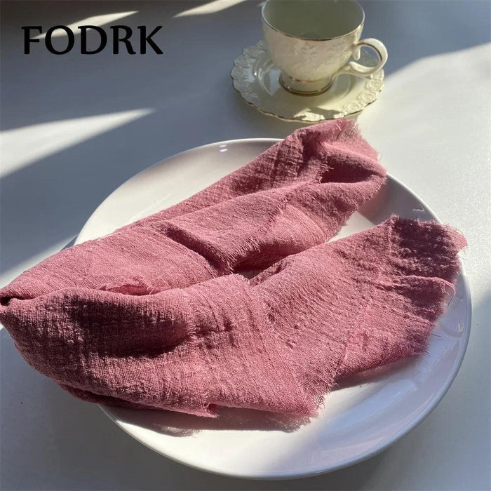 Sophisticated 10-Piece Linen-Cotton Blend Napkin Set