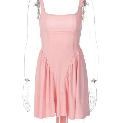 Vintage Chic Backless Bow Mini Dress for Women