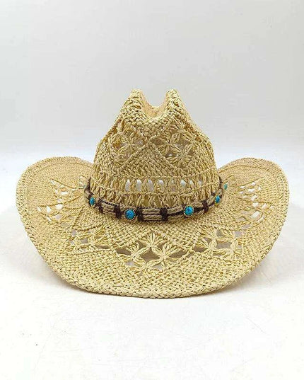 Handcrafted Unisex Denim Straw Cowboy Hat for Ultimate Summer Sun Protection