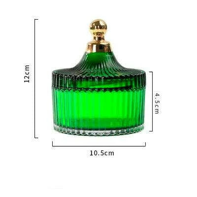 Amber Radiance Crystal Glass Storage Jar with Lid for Jewelry and Event Decor