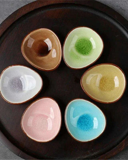 Chic Ceramic Soy Sauce Dipping Dish Set with Multi-Purpose Serving Tray