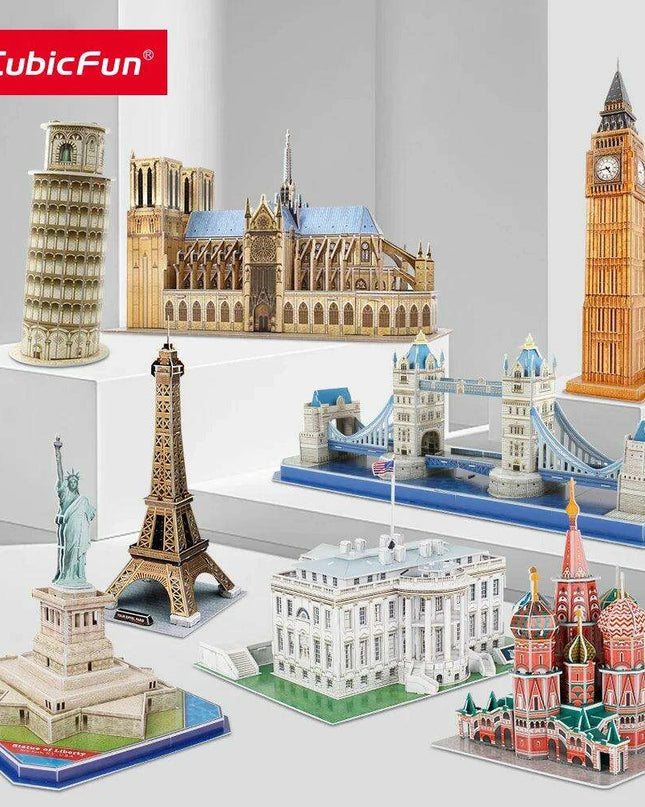 World Landmarks 3D Puzzle Set for Kids - Fun & Educational Building Models