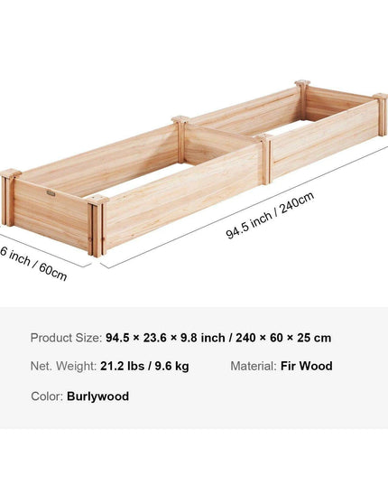 Premium Elevated Fir Wood Garden Planter with Superior Drainage System