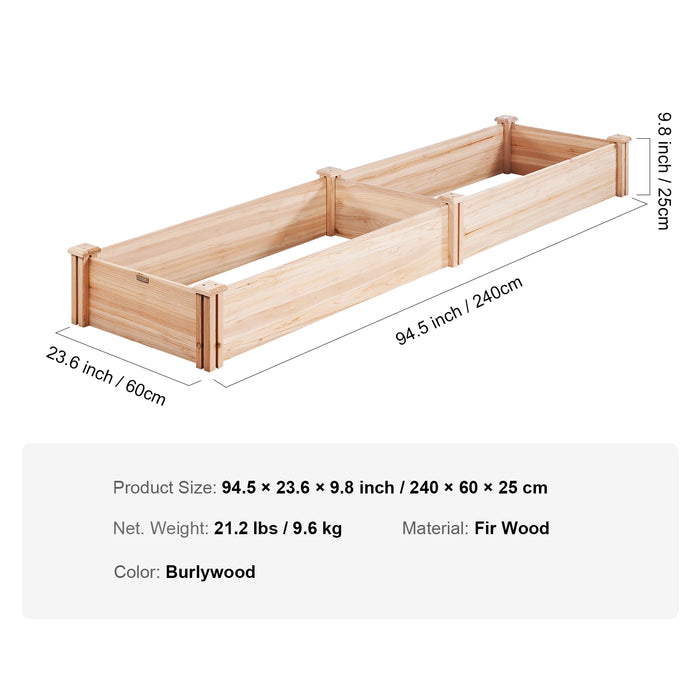Elevated Fir Wood Garden Bed with Drainage System