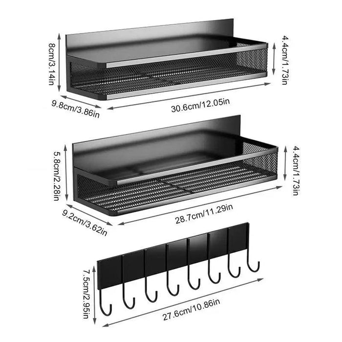 Magnetic Spice Rack with Paper Towel Holder - Refrigerator Organizer Shelf