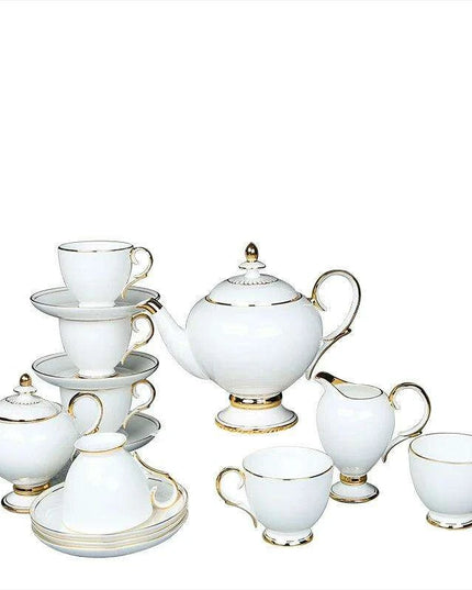 Sophisticated 15-Piece European Bone China Tea and Coffee Service Set