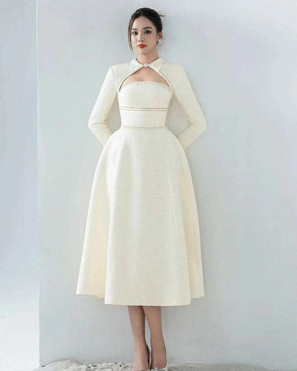 Elegant Strapless Cut-Out Evening Gown with Luxurious Diamond Details