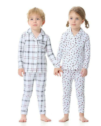Cozy Plaid Family Matching Romper Set for Kids – Comfortable Cotton Sleepwear