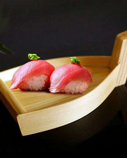 Chic Wooden Sushi Serving Tray - Artistic Dishware for Asian Culinary Experiences