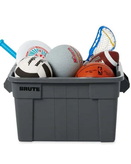 Set of 6 Heavy-Duty Gray Storage Bins with Lids for Versatile Organization and Moving Solutions