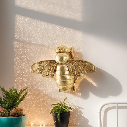 Golden Bee Wall Sculpture – Decorative Metal Wall Art