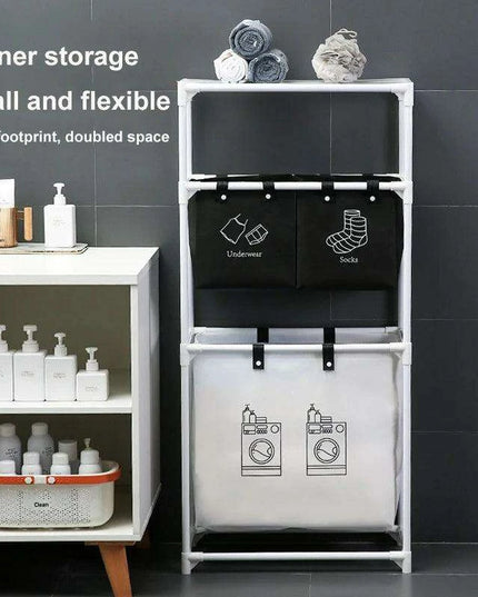 Laundry Organization System with Foldable Multi-layer Grid Design
