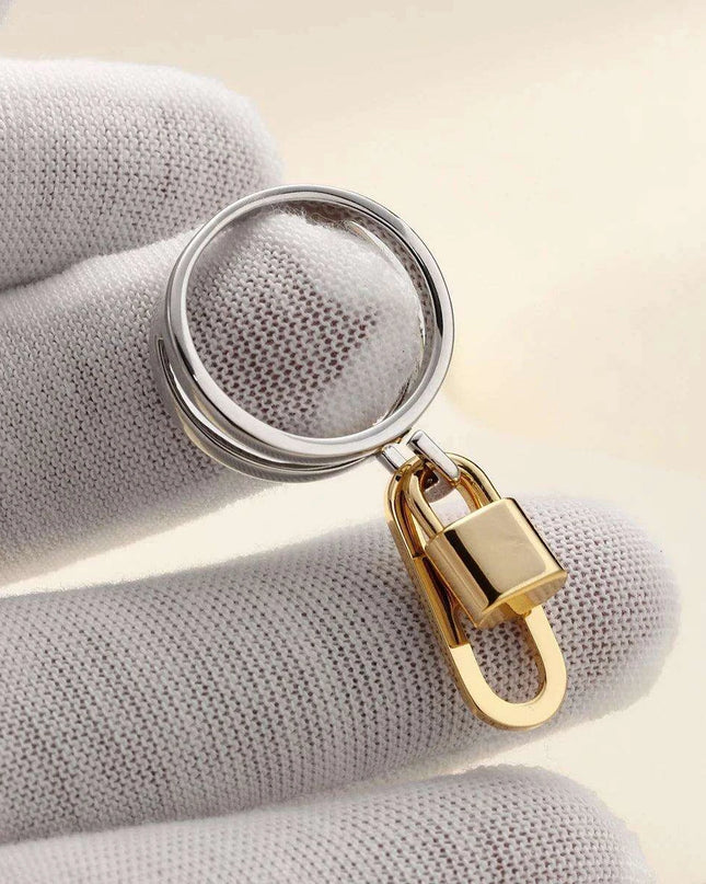 Chic Mini Lock Scarf Ring: Effortless Fashion Accessory