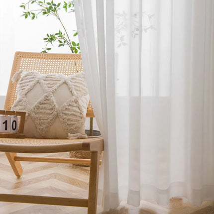 Cream White Sheer Tulle Curtains – Soft Voile & 6 Header Styles