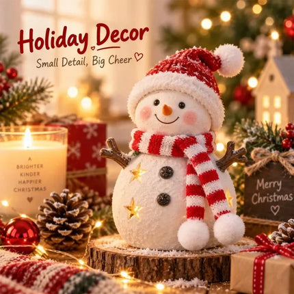 Mini Striped Knitted Christmas Scarves with Pom-Pom Ends, 15 cm