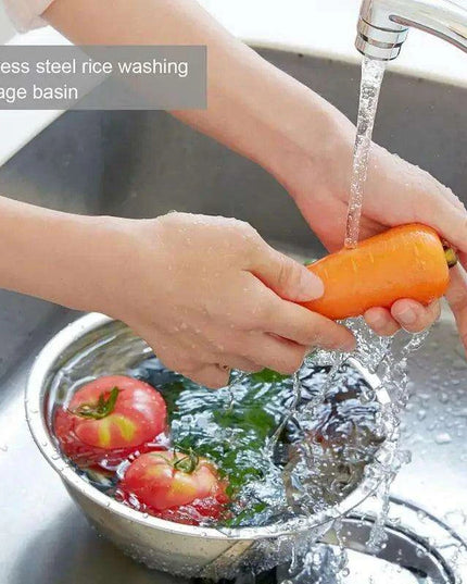 Extra-Large Stainless Steel Colander with Innovative Slanted Design for Effortless Washing