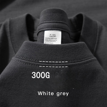 300g Heavyweight Cotton T-Shirt — Unisex, Loose Fit, Round Neck