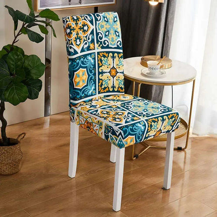 Elegant Bohemian Paisley Mandala Stretch Chair Slipcovers for Dining and Banquets