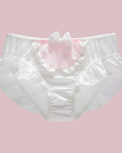 Sweet Delight Milk Silk Bow High Stretch Women's Princess Panties - Large Size Lingerie