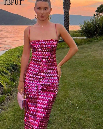 Gorgeous Backless Sequin Cocktail Dress - Elegant Evening Gown for Women