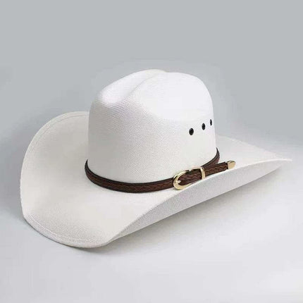 Stylish Handwoven Straw Cowboy Hat - Unisex Summer Sun Protection for 2023